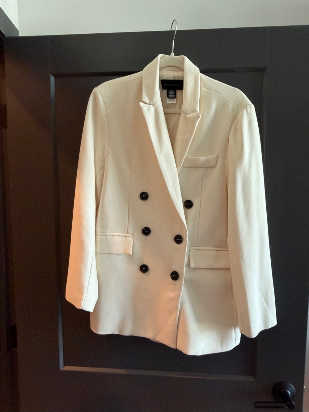 Cream Double-Breasted Women's Blazer Jacket